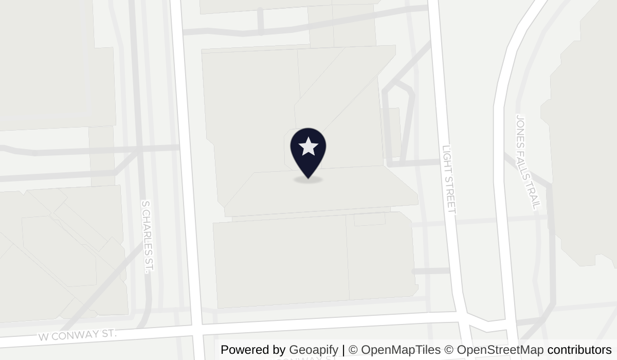 Map of Hyatt Regency Baltimore Inner Harbor with nearby hotels and places