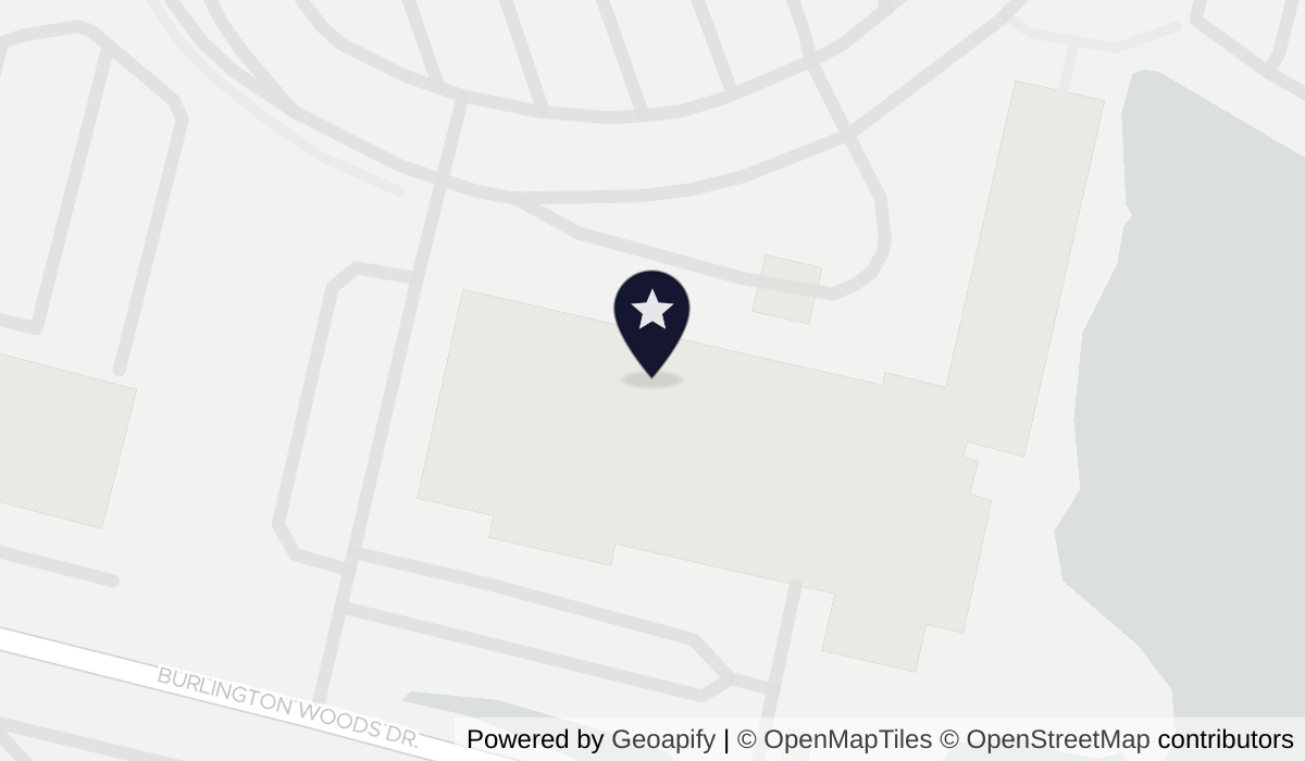 Map of Boston Marriott Burlington with nearby hotels and places