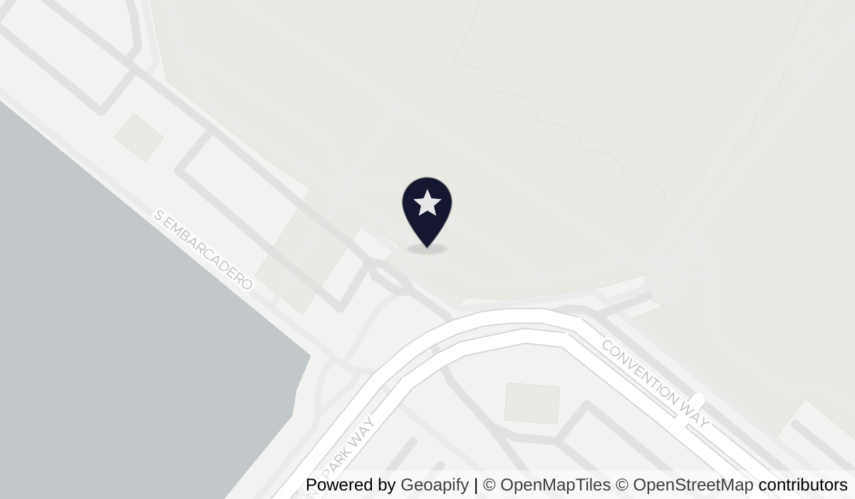 Map of San Diego Convention Center with nearby hotels and places
