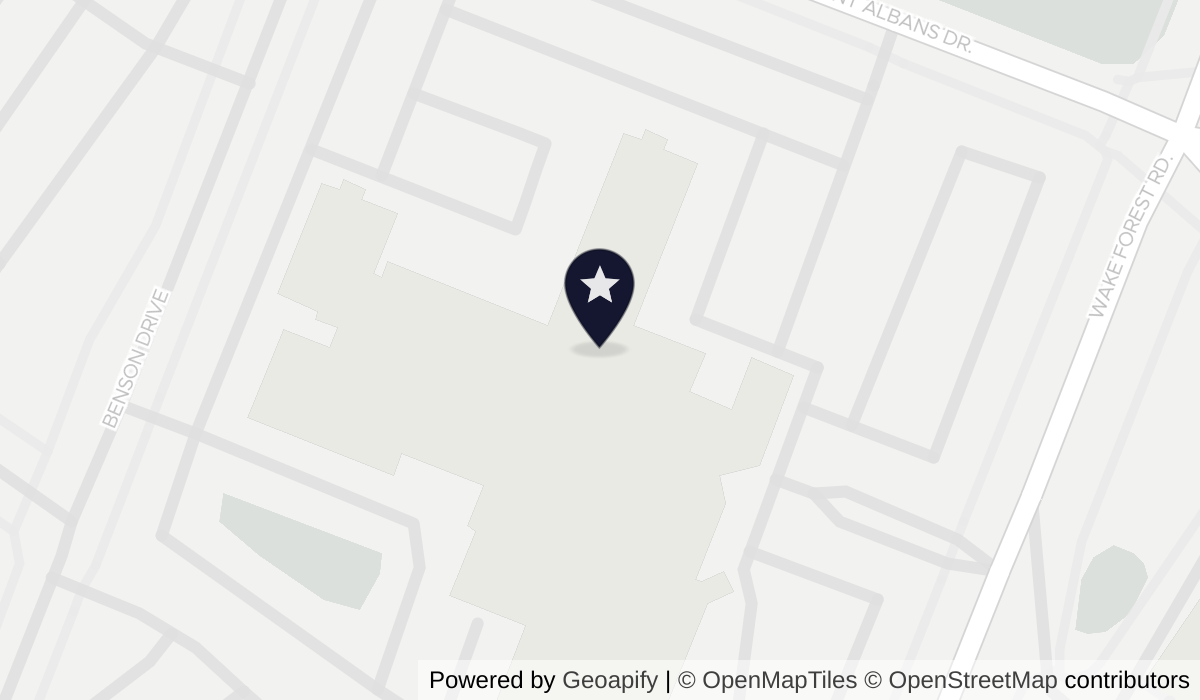 Map of Hilton Raleigh North Hills with nearby hotels and places