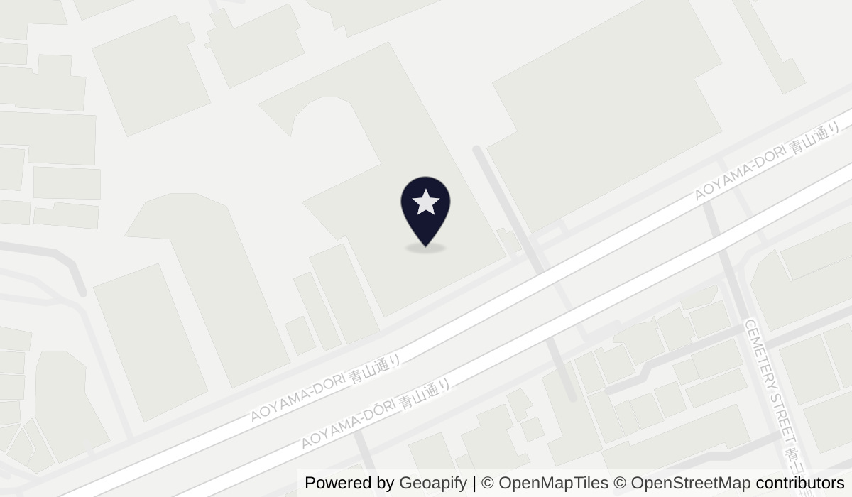 Map of Oracle Aoyama Building with nearby hotels and places