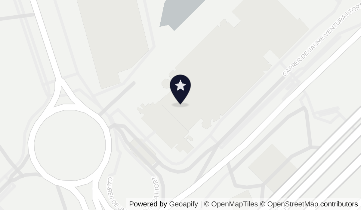 Map of Hyatt Regency Barcelona Tower with nearby hotels and places